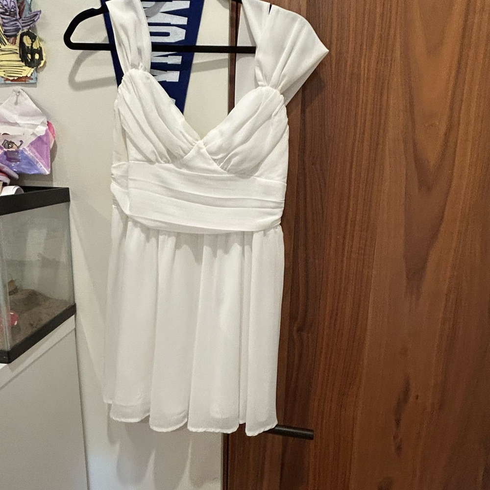 Windsor White Chiffon Mini Dress